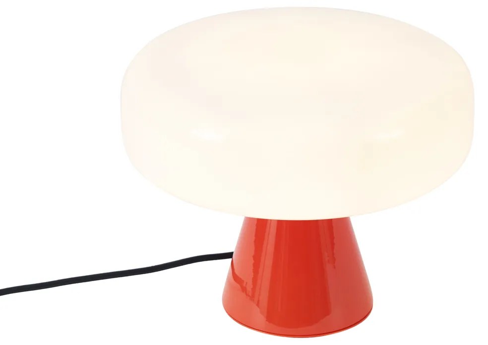 Candeeiro de Mesa Retro Vermelho com Branco - Knob Retro