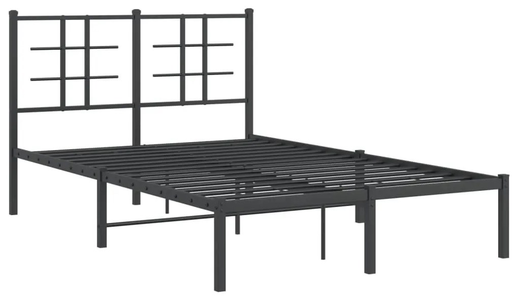 Estrutura de cama com cabeceira 120x200 cm metal preto