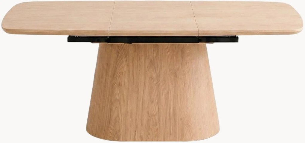 Mesa de jantar oval extensível em folha de carvalho Noémie, 160 - 200 x 90 cm