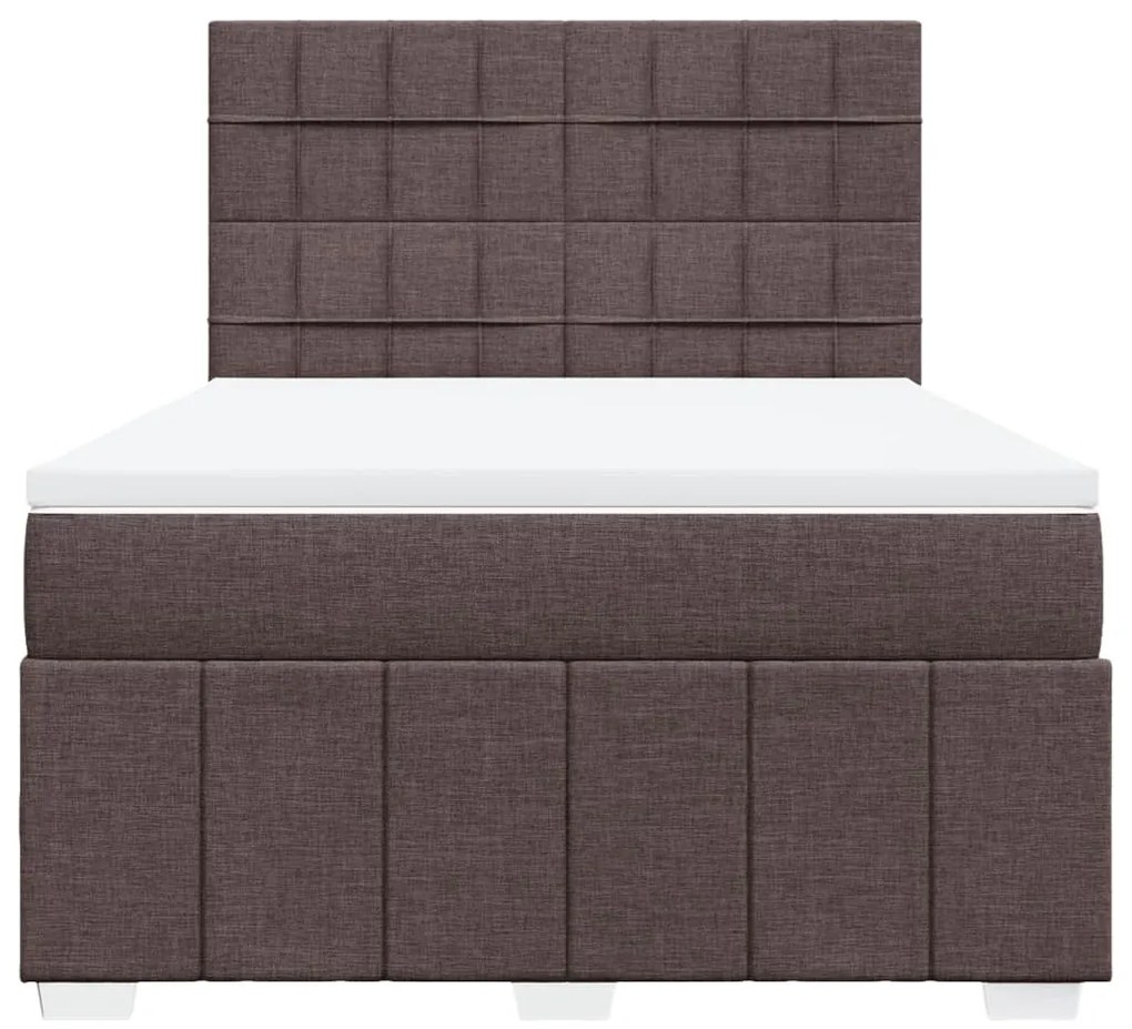 Cama com molas/colchão 140x200 cm tecido castanho-escuro