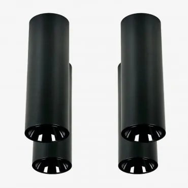 Pack De 4 Apliques De Teto Led De Superfície Redondos Ø5,7 Cm Em Alumínio Luisiana Preto & Branco Frio 4000k & 6 W & 38º - Sklum