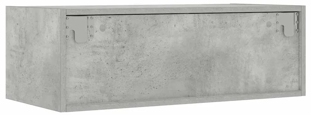 Móvel de TV com luzes LED 75x35,5x25 cm cinzento cimento