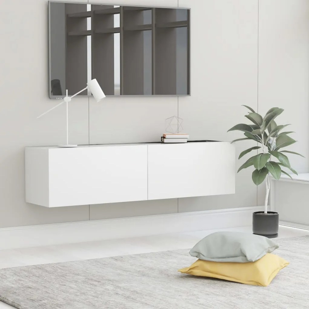 vidaXL Móvel de TV 120x30x30 cm contraplacado branco