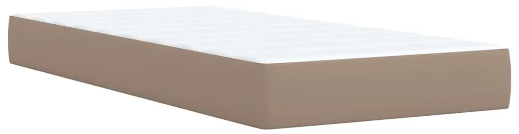 Cama com molas/colchão 100x200 cm couro artificial cappuccino