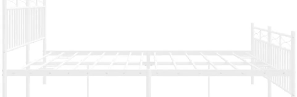 Estrutura de cama com cabeceira e pés 200x200 cm metal branco