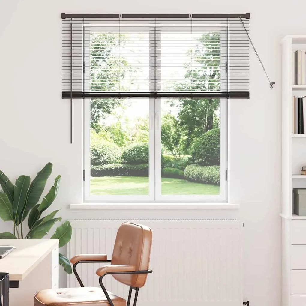 Persiana de Janela com cortinas Outros Manual Preto 80 x 130 cm Alumín