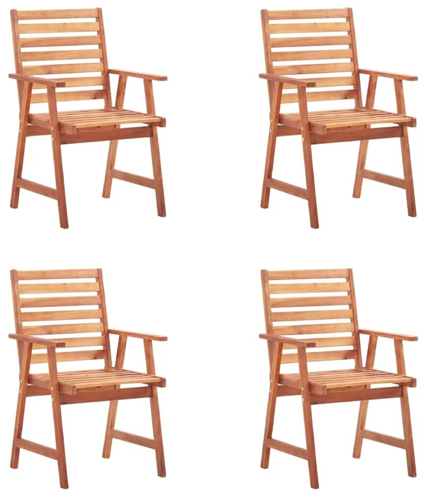 Cadeiras de jantar p/ jardim 4 pcs c/ almofadões acácia maciça