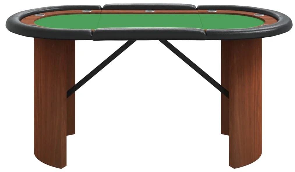 Mesa de póquer 10 jogadores 160x80x75 cm verde