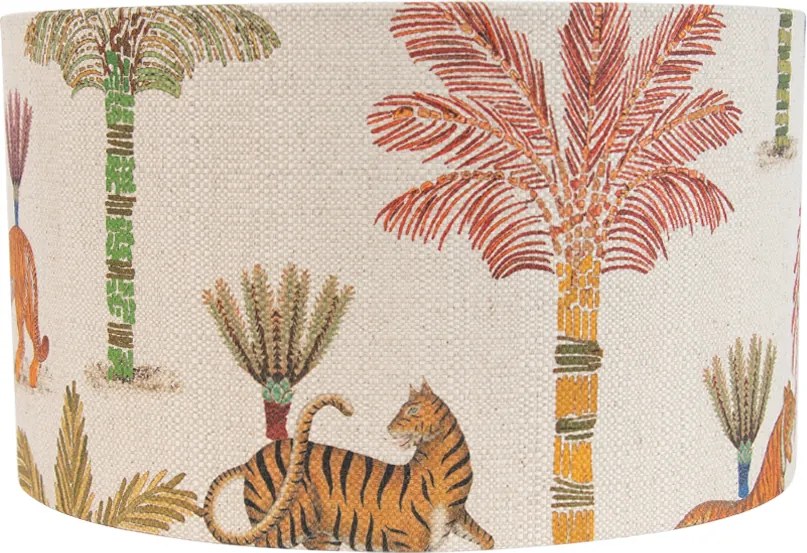 Abajur de tecido multicolorido com estampado animal 35/35/20