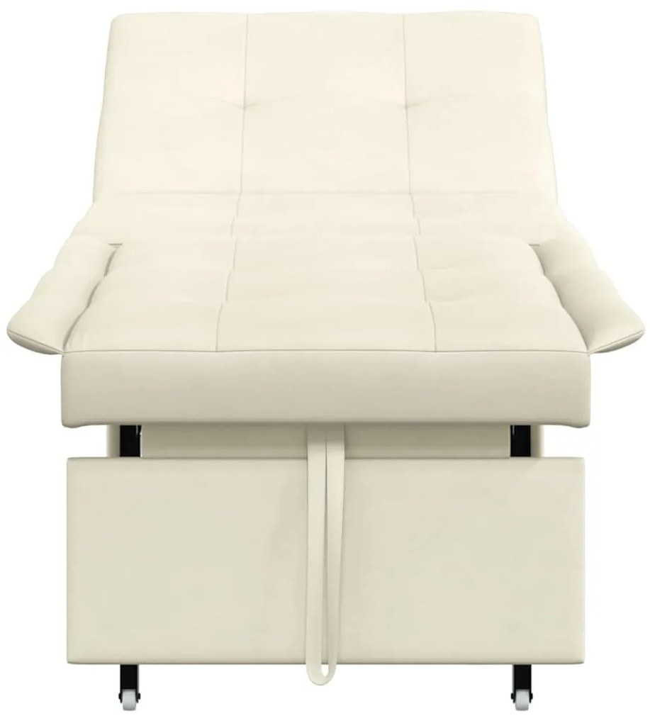 Sofá-Cama 3 em 1 Pull-Out Creme Veludo