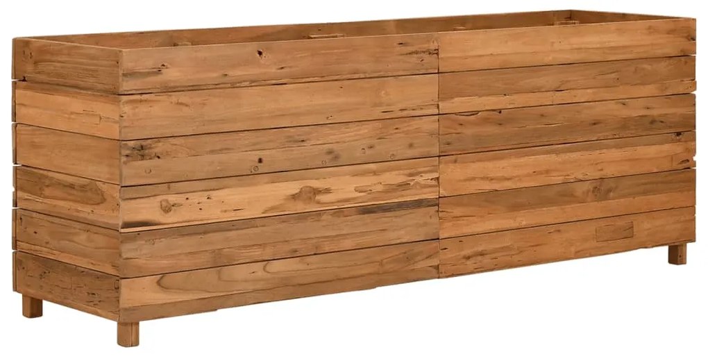 Vaso/floreira 150x40x55 cm madeira de teca reciclada e aço