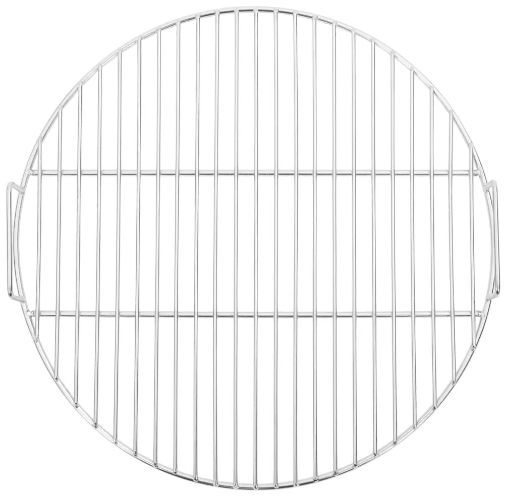 Grelha p/ churrasco redonda c/ pegas Ø44,5cm aço inoxidável 304