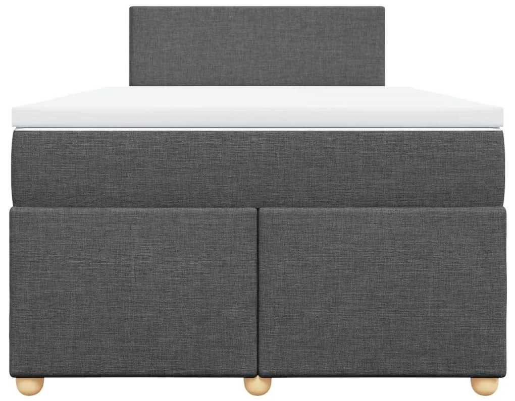 Cama boxspring com colchão 120x190 cm tecido cinzento-escuro