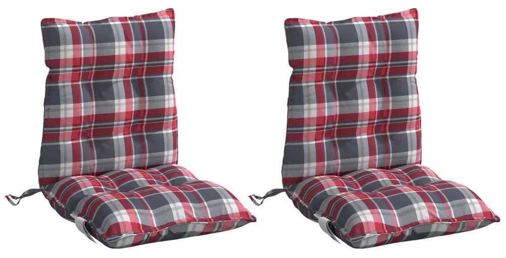 Almofadões cadeira encosto baixo 2 pcs oxford xadrez vermelho