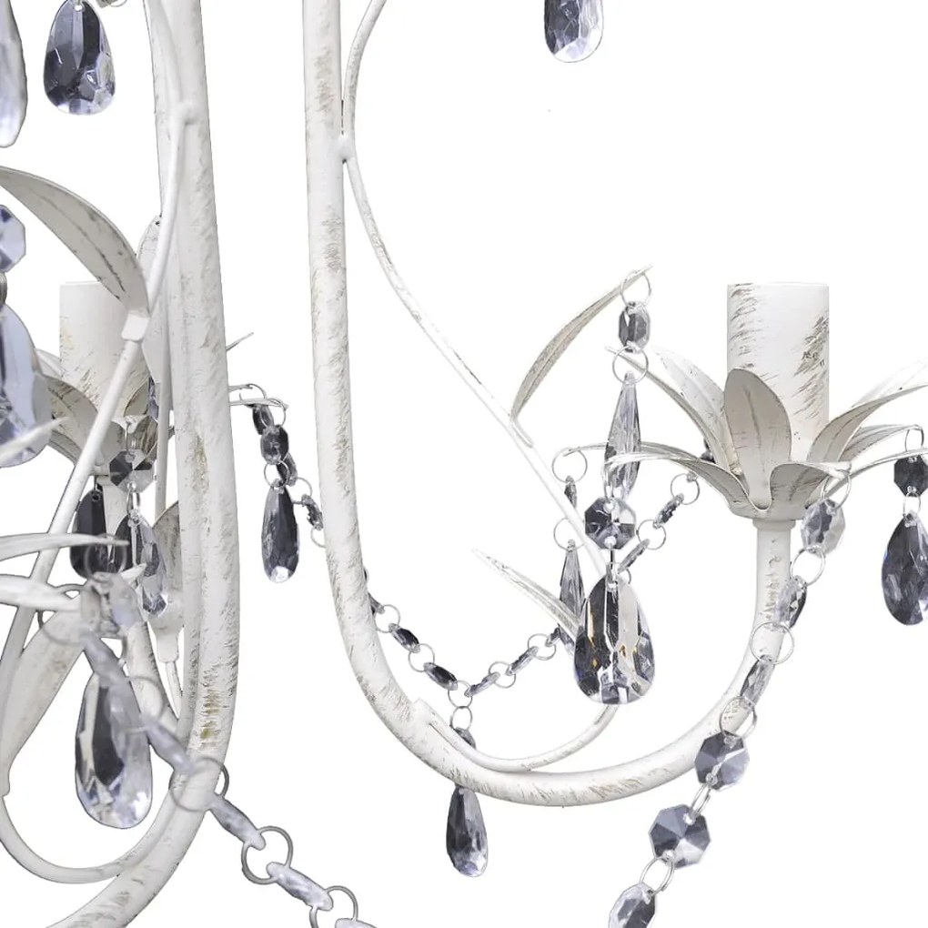 Lustres de teto com contas de cristal 4 pcs branco elegante
