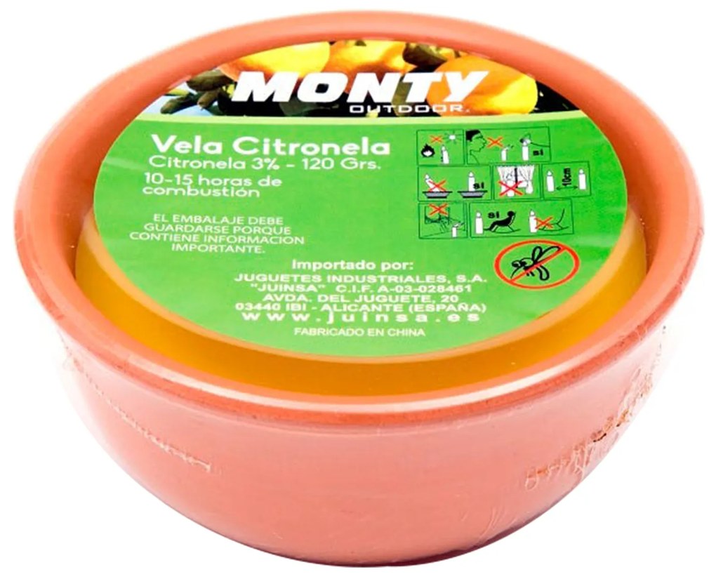 VELA VASO CITRONELA 10-15H Ø13X6.5CM 95002