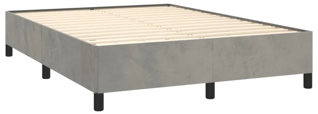 Estrutura de cama sem colchão 140x200 cm veludo cinzento-claro