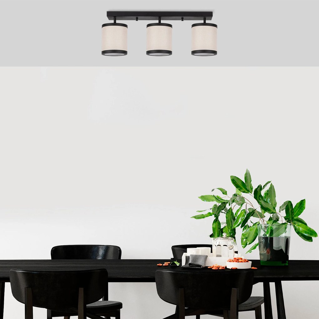Candeeiro de Teto Way – Preto e Branco – 66 x 20 x 21 cm