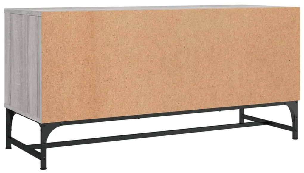 Móvel de TV c/ portas de vidro 102x37x50 cm cinza sonoma