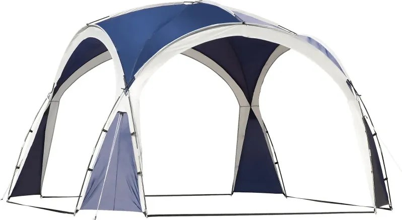 Abrigo de Campismo Dobrável – 3,5x3,5x2,22 m – Azul e Cinza Claro – Pr
