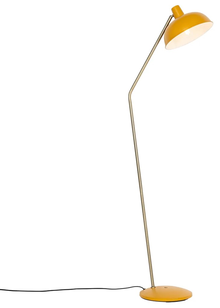 Candeeiro de pé retro amarelo com bronze - Milou Retro