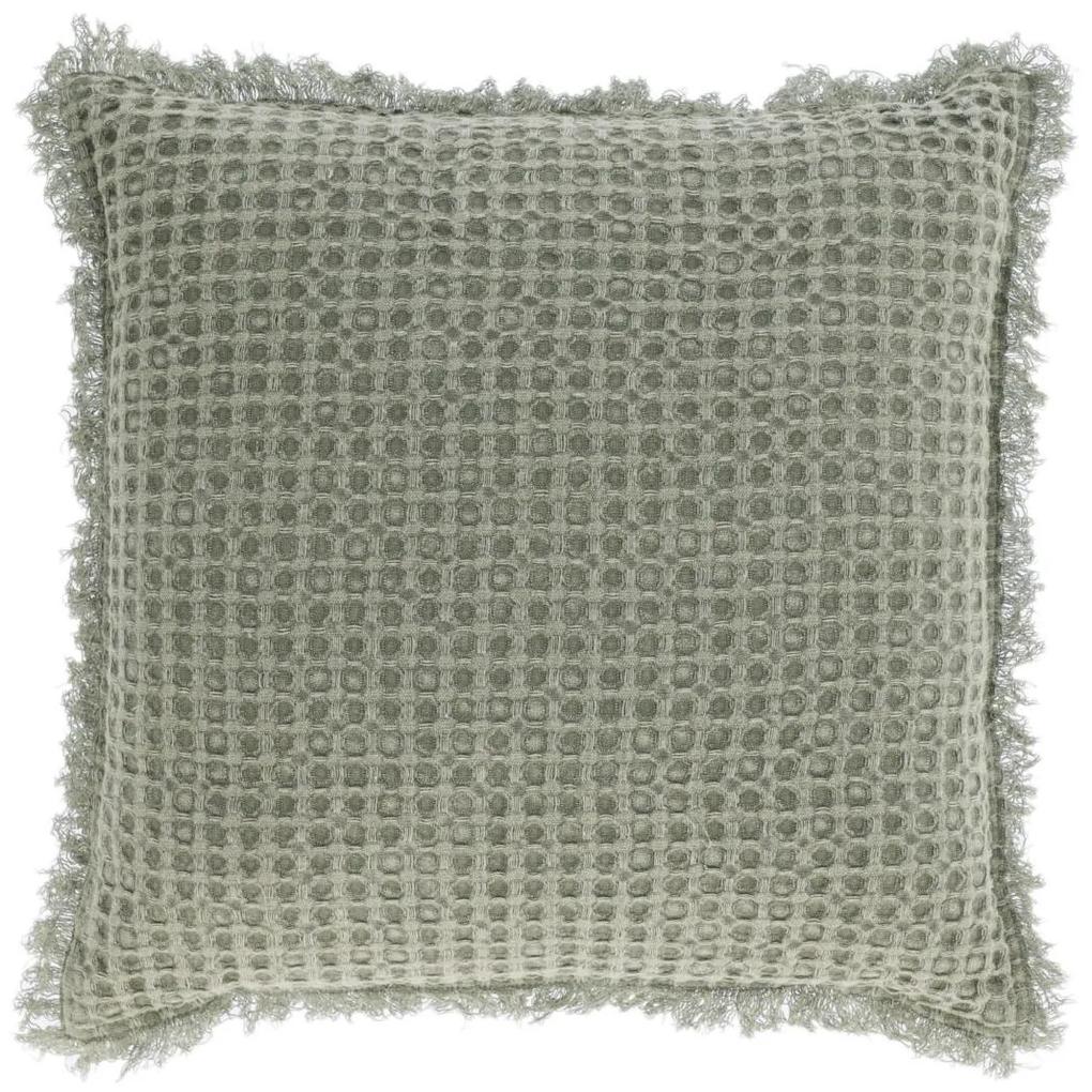 Kave Home - Capa almofada Shallow 100% algodão verde 45 x 45 cm