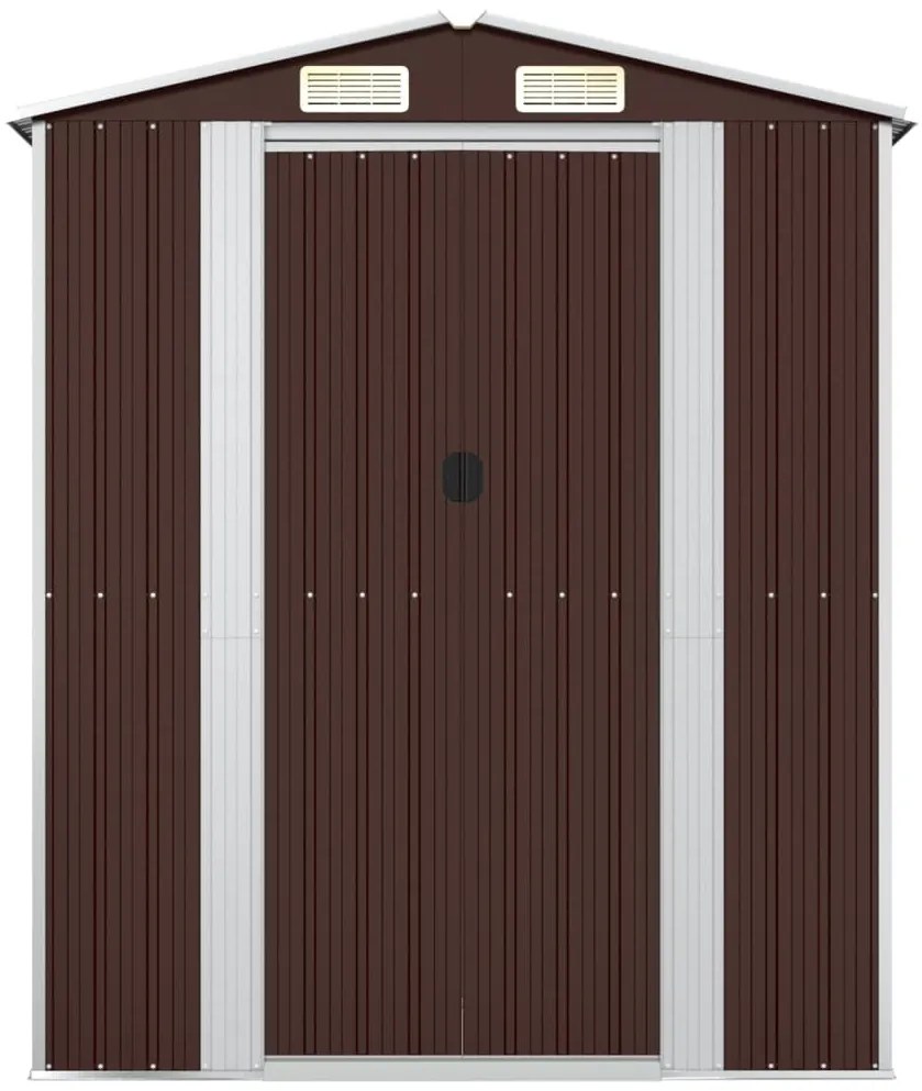 Abrigo de jardim 192x108x223cm aço galvanizado castanho-escuro