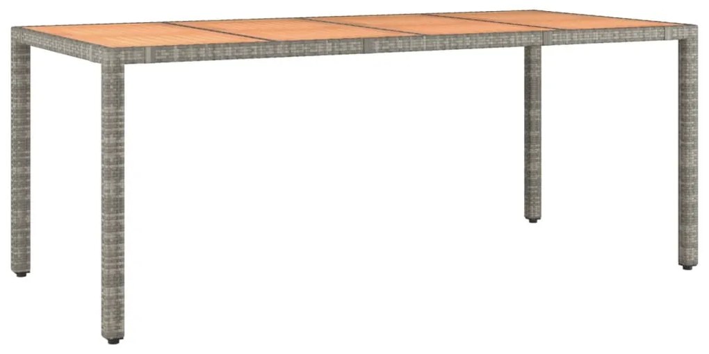 7 pcs conjunto de jantar p/ jardim c/ almofadões vime PE cinza