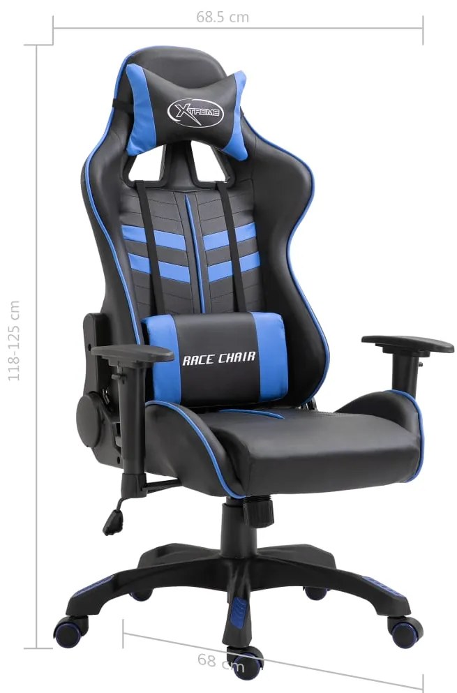Cadeira de gaming couro artificial azul