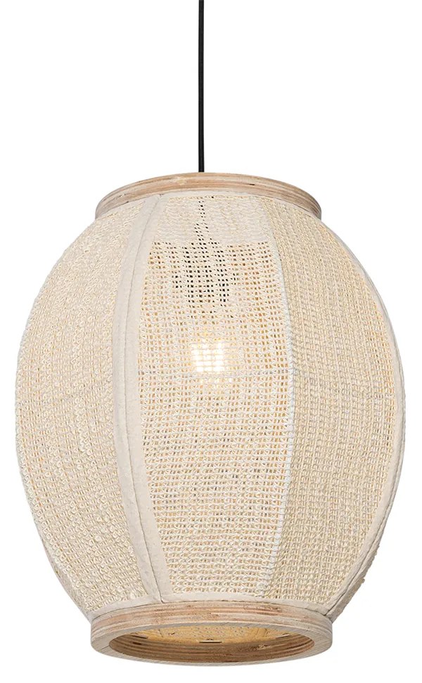 Candeeiro de suspensão oriental natural 35 cm - Rob Oriental