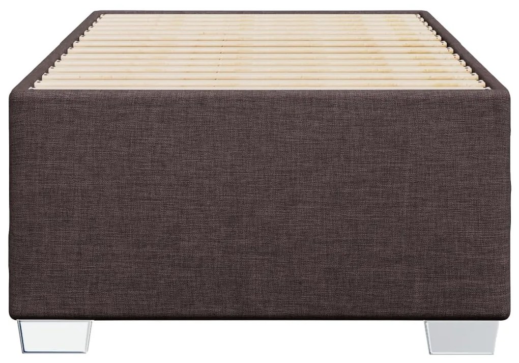 Estrutura de cama sem colchão 100x200 cm tecido castanho-escuro