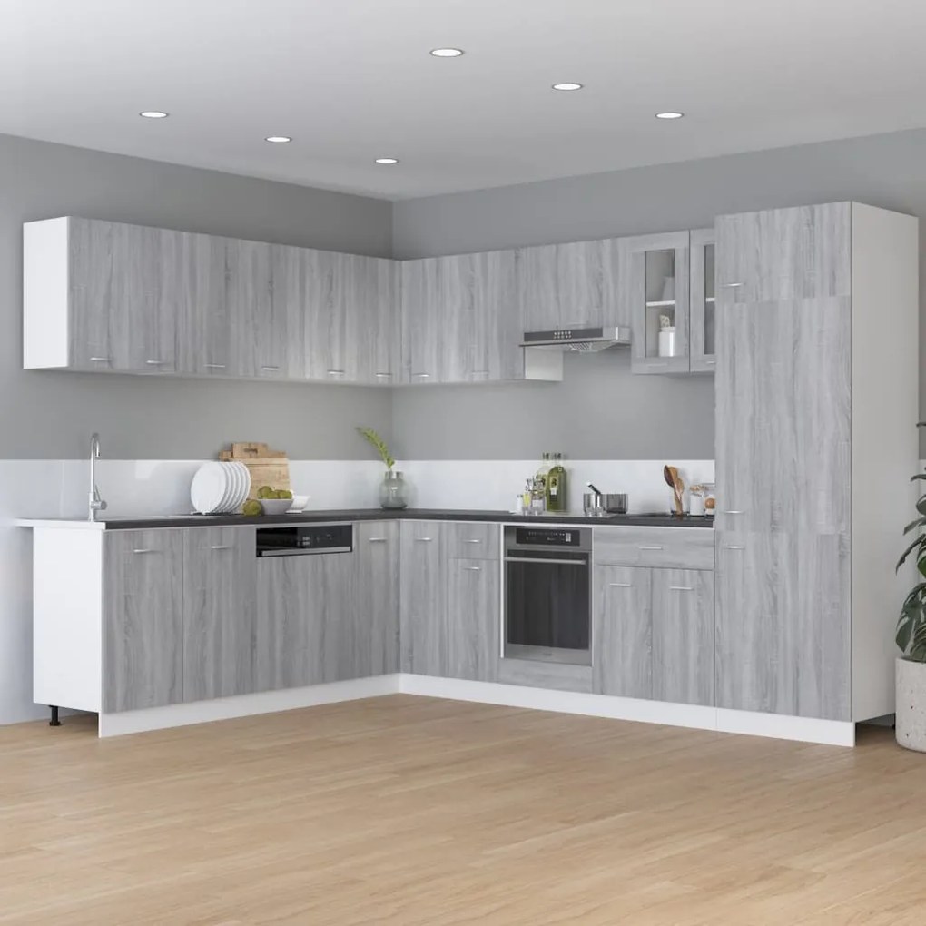 Armário para frigorífico “Lyon” 60x57x207cm cinza sonoma