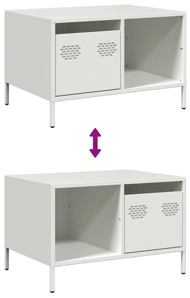Mesa de centro 68,5x50x43,5 cm aço laminado a frio branco