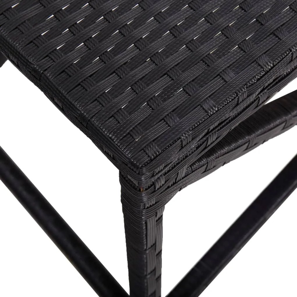 Banco de jardim 120 cm vime PE preto