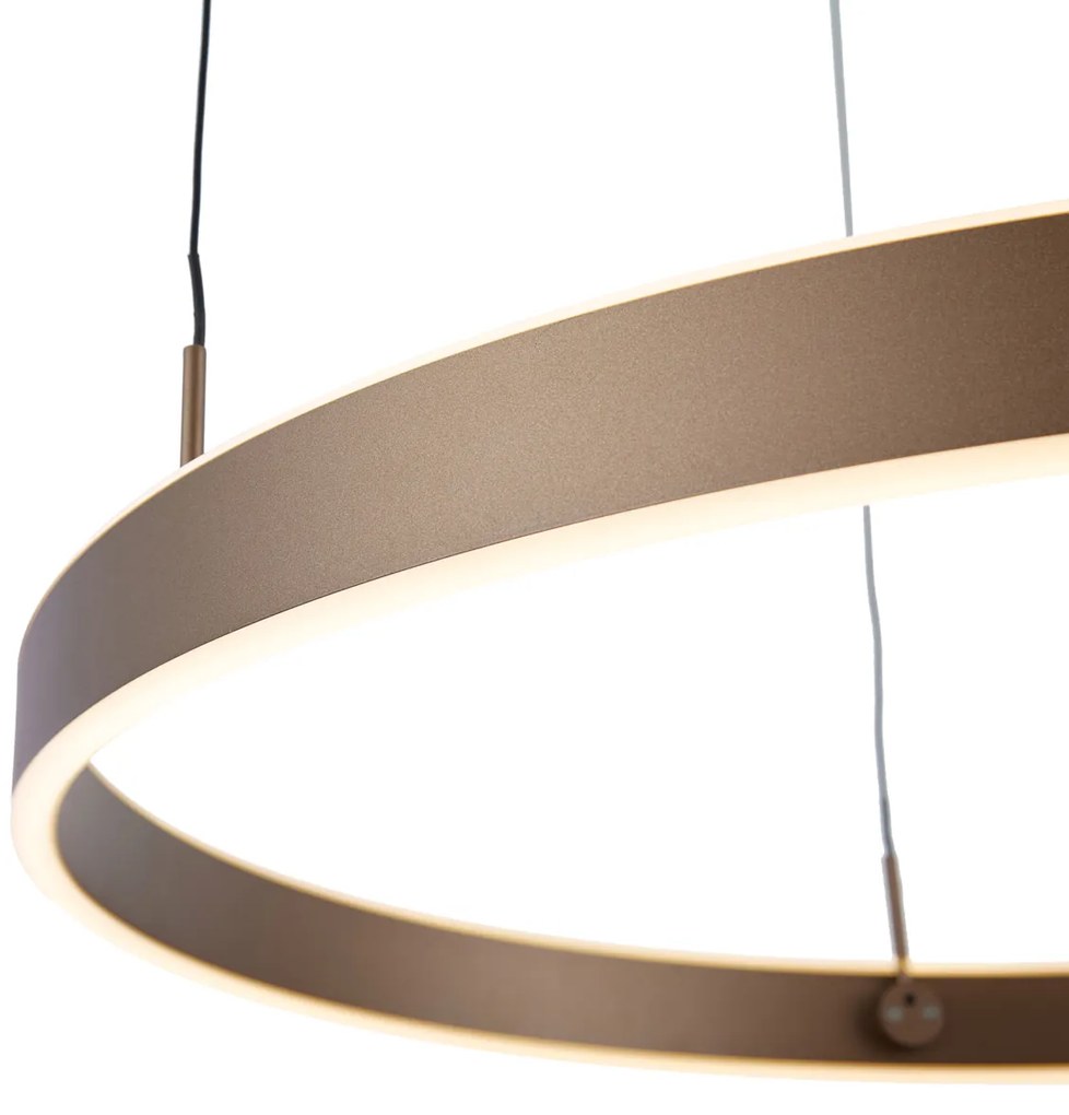 LED Candeeiro suspenso de design bronze escuro com 3 níveis de regulação - Titmus Moderno