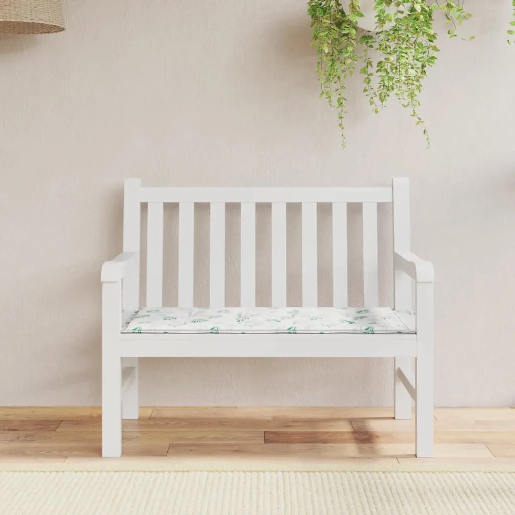 vidaXL Almofadão banco jardim 120x50x3 cm tecido oxford padrão folhas