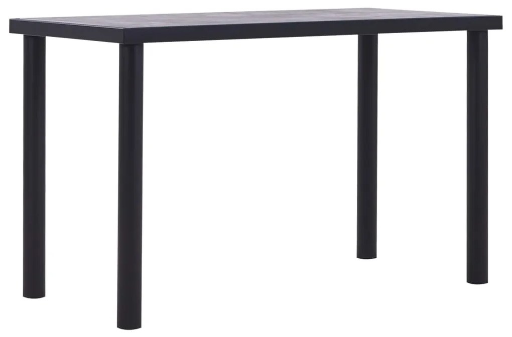 281857 vidaXL Mesa de jantar 120x60x75 cm MDF preto e cinzento cimento