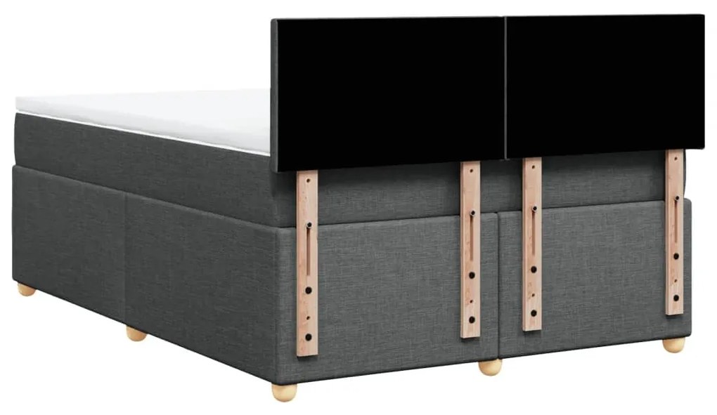 Cama com molas/colchão 140x190 cm tecido cinzento-escuro
