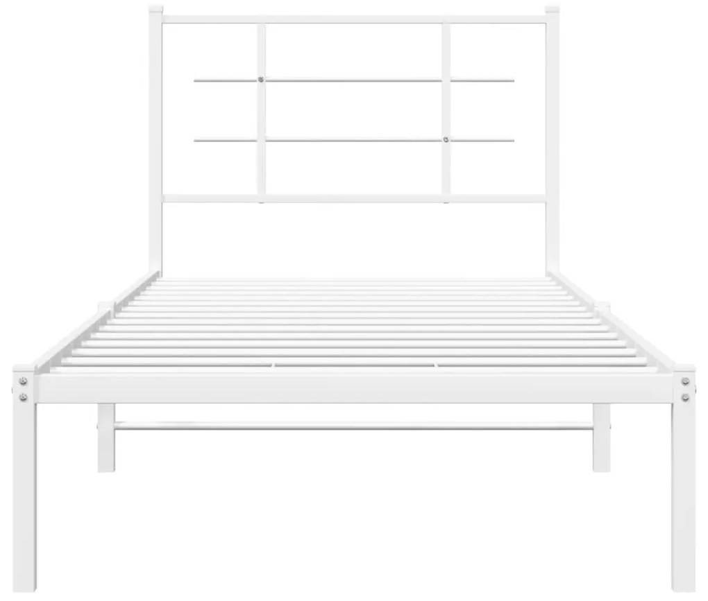 Estrutura de cama com cabeceira 90x200 cm metal branco