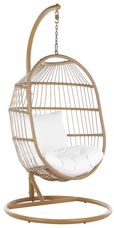 Cadeira suspensa em rattan creme com suporte ALBA Beliani