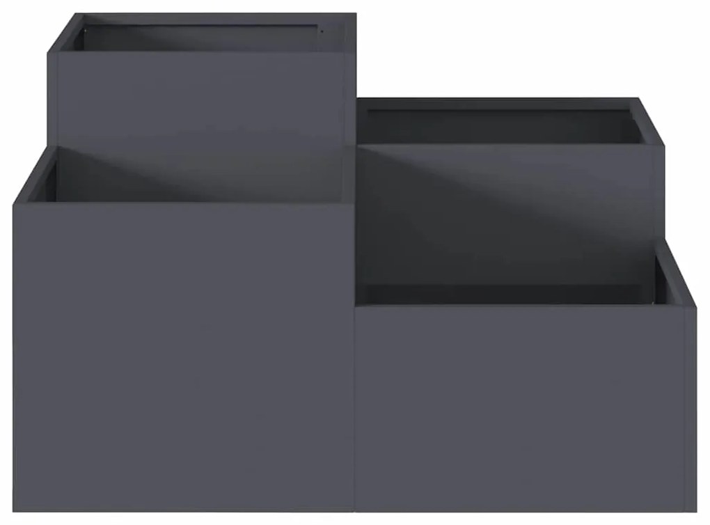 Plantador de Jardim vidaXL 80x80x48 cm Aço Antracite