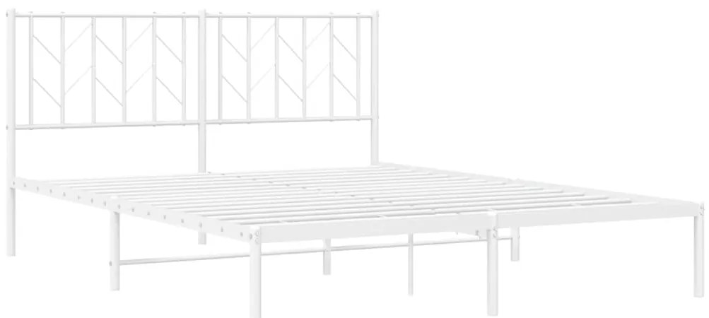 Estrutura de cama com cabeceira 150x200 cm metal branco