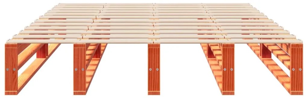 Cama sem colchão 140x190 cm pinho maciço castanho-mel