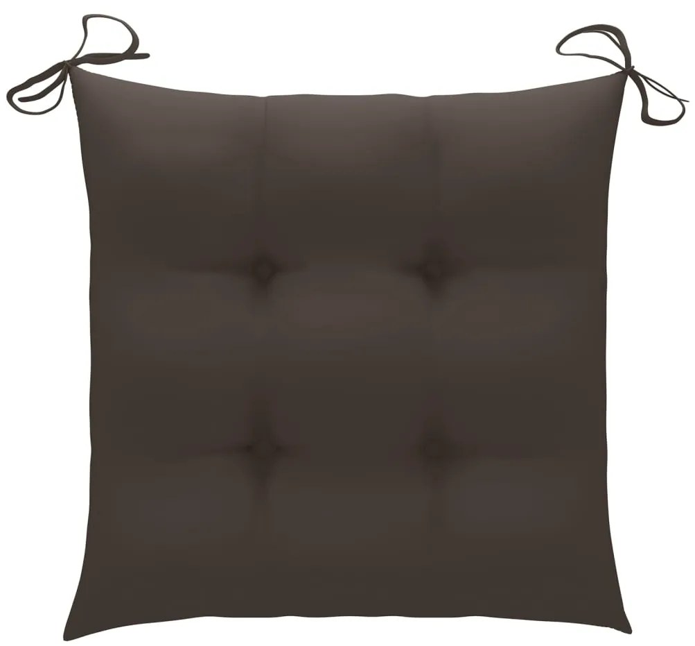 Cadeiras de jardim empiháveis c/ almofadões 4 pcs teca maciça