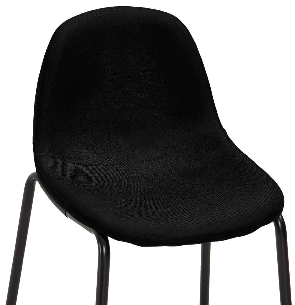 Cadeiras de bar 6 pcs tecido preto