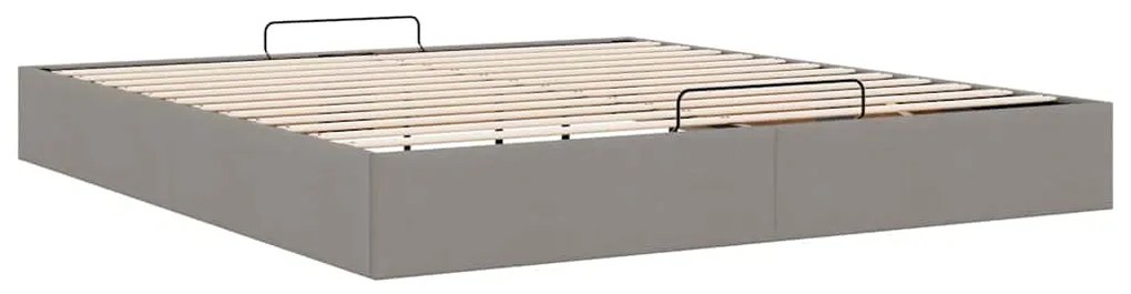 Estrutura de cama otomana sem colchão cinza 180x200 cm tecido