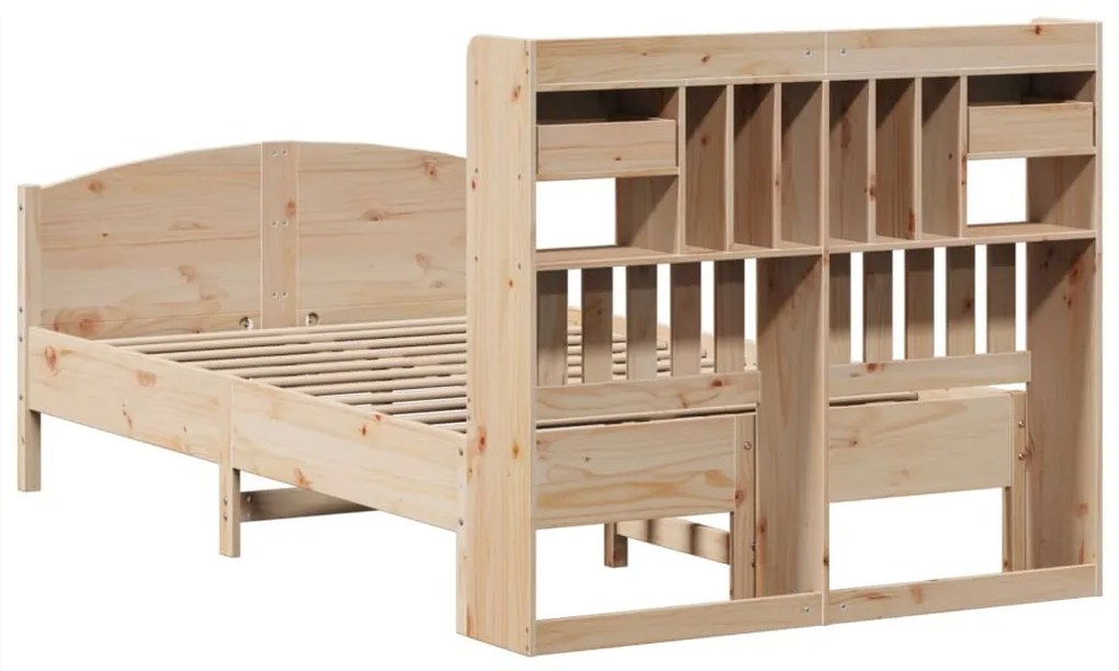 Cama com estante sem colchão 135x190 cm pinho maciço