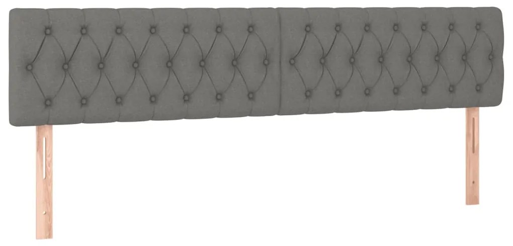 Cama box spring c/ colchão e LED 120x190 cm tecido cinza-escuro