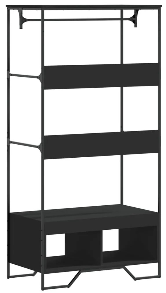 Roupeiro 90x50x180 cm derivados de madeira preto