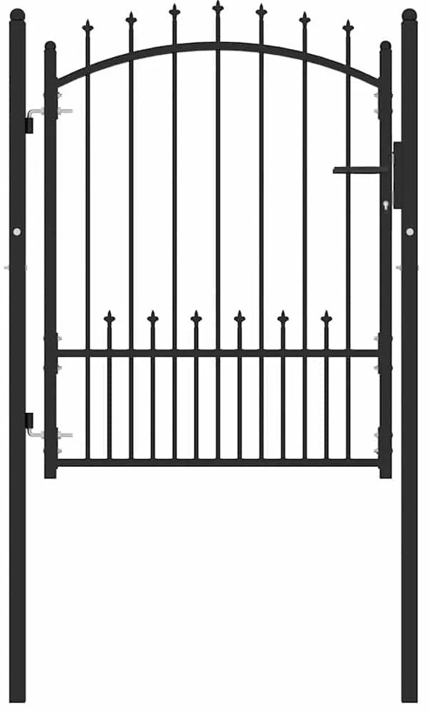 vidaXL Portão de Cerca Preto 100 x 125 cm Aço com Revestimento em Pó